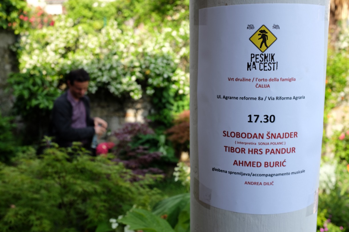 Vrt družine Čalija, 19. Forum Tomizza, Pesnik na cesti, Koper, 17. 5. 2018 (foto Zaneto Paulin)