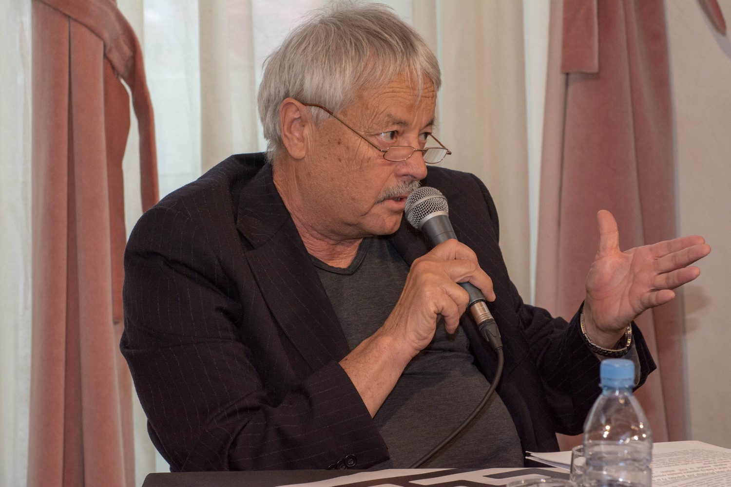 Slobodan Šnajder, Simpozij / Convegno, 19. Forum Tomizza, Palača Gravisi / Palazzo Gravisi, Skupnost Italijanov / Comunità degli Italiani „Santorio Santorio“, Koper / Capodistria, 17. 5. 2018 (foto Lado Jelen)