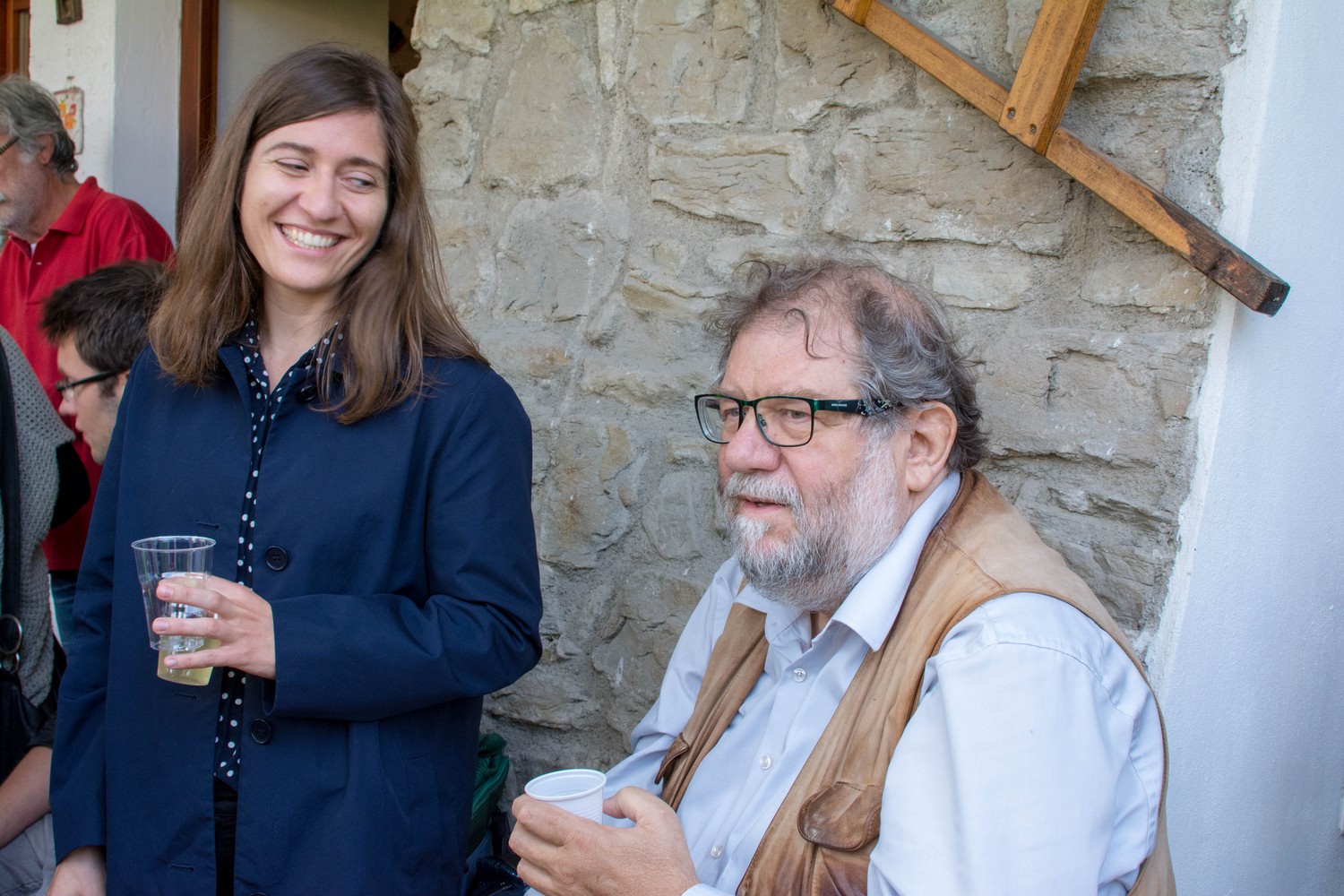 Iva Kosmos, Ervin Hladnik Milharčič, vrt družine Čalija, 19. Forum Tomizza, Pesnik na cesti, Koper, 17. 5. 2018 (foto Lado Jelen)