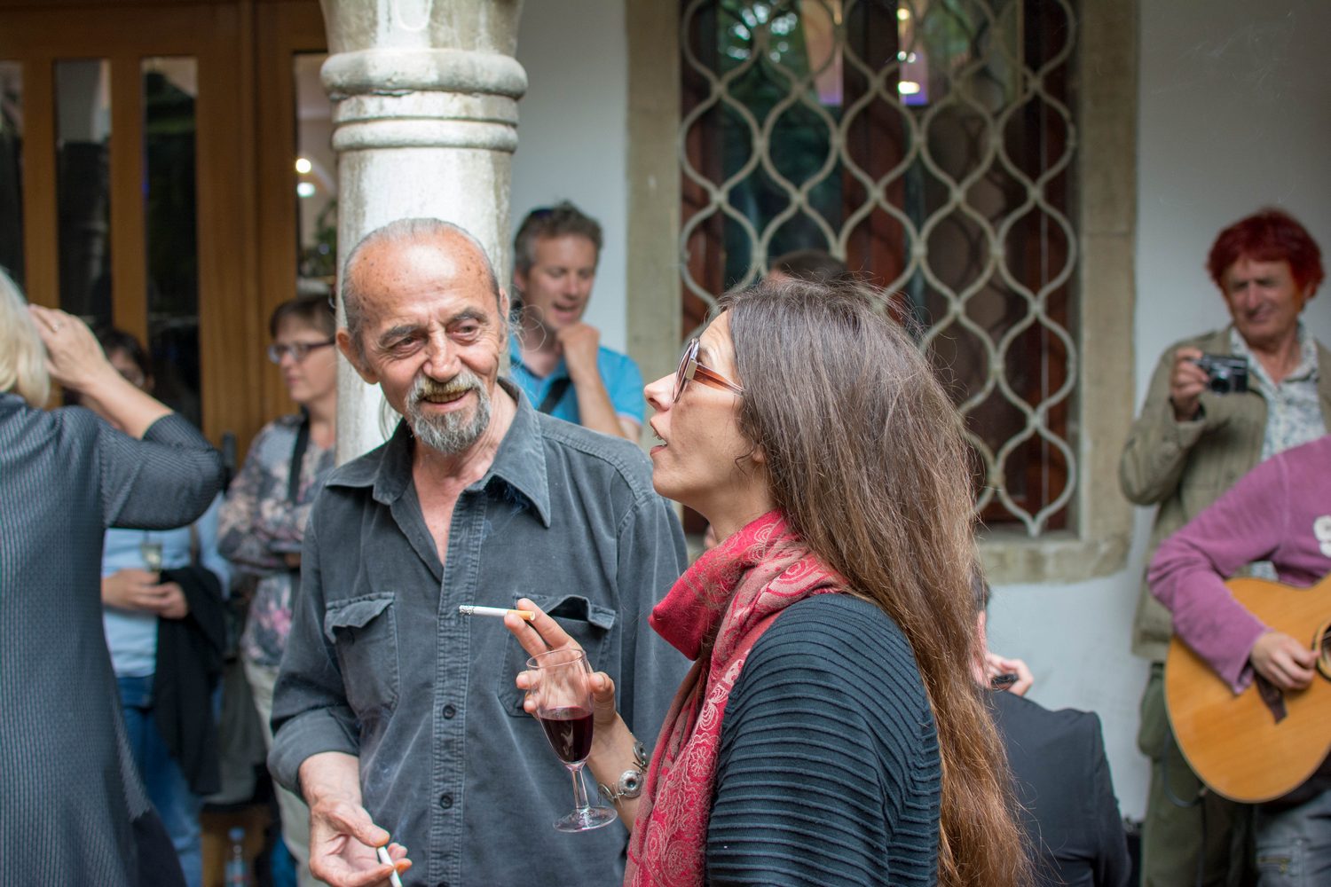Stamen Milovanović, Tea Tulić, 19. Forum Tomizza, Pesnik na cesti / Poeta in corso, dvorišče palače De Franceschi, Tumova 2, Koper / Capodistria, 17. 5. 2018 (foto Lado Jelen)