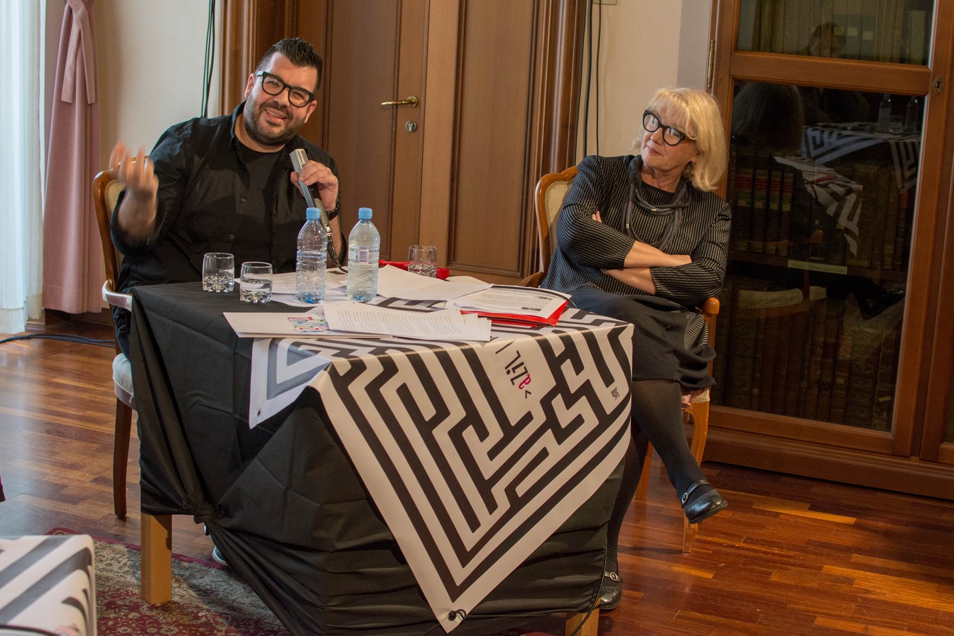 Aljoša Pužar, Irena Urbič, Simpozij / Convegno, 19. Forum Tomizza, Palača Gravisi / Palazzo Gravisi, Skupnost Italijanov / Comunità degli Italiani „Santorio Santorio“, Koper / Capodistria, 17. 5. 2018 (foto Lado Jelen)
